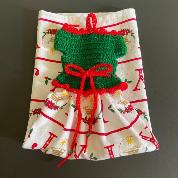 Dress Shape Dish Towel, Crochet Pot Holder, Crochet Set Towel Potholder - Picture 2 of 13